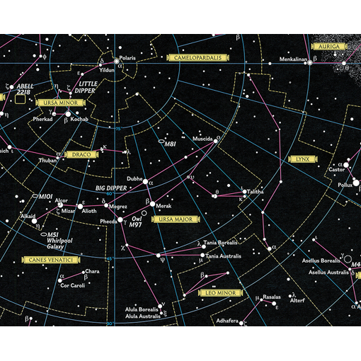Nástěnná mapa hvězdné oblohy The Heavens – 2. jakost