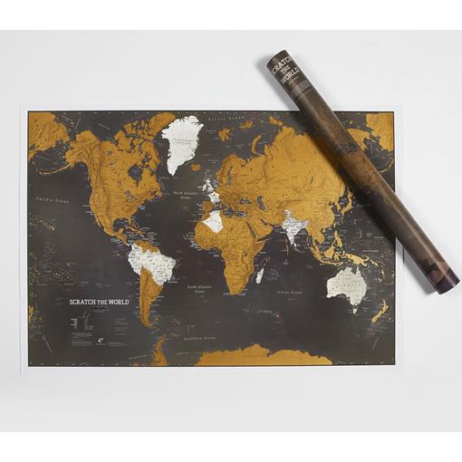 Stírací mapa světa černá - 2. jakost