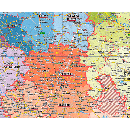 Administrativní nástěnná mapa krajů ČR EX350
