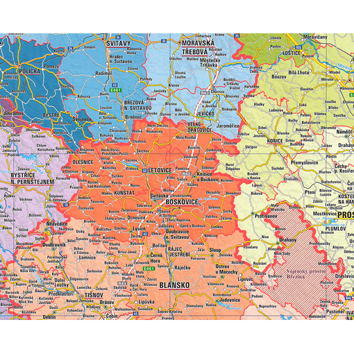 Administrativní nástěnná mapa krajů ČR EX350