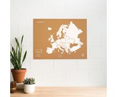 Korková mapa Evropy XL bílá