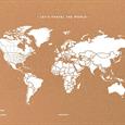 Korková mapa světa XL bílá