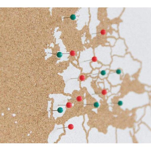 Korková mapa světa XL bílá