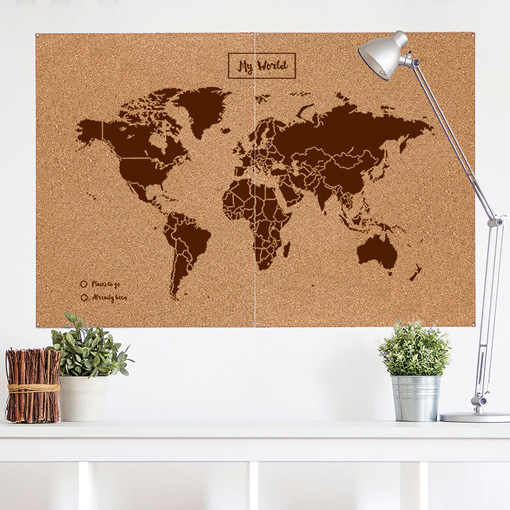 Korková mapa světa XXL hnědá