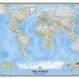 Politická mapa Světa modrá - tapeta na zeď