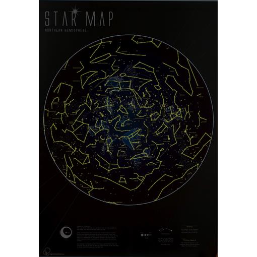 Nástěnná mapa hvězd fosforeskující ve tmě