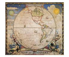 Mapa objevů - západní polokoule světa 