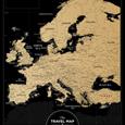 Stírací mapa Evropy Travel Map Black Europe