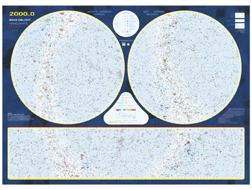 Nástěnná mapa hvězdné oblohy