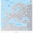 Stírací mapa Evropy Travel Map Silver Europe