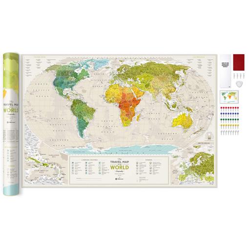 Stírací mapa světa Travel Map Geography World