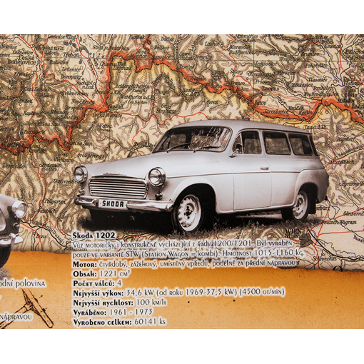 Podložka na stůl – Československé automobily 1918-1992