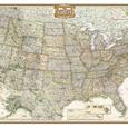 Politická nástěnná mapa USA antique NG



