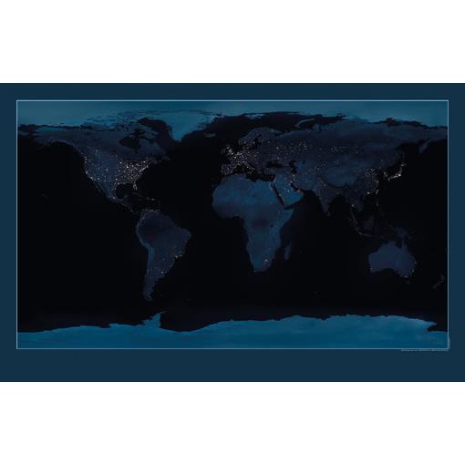 Satelitní nástěnná mapa světa oboustranná