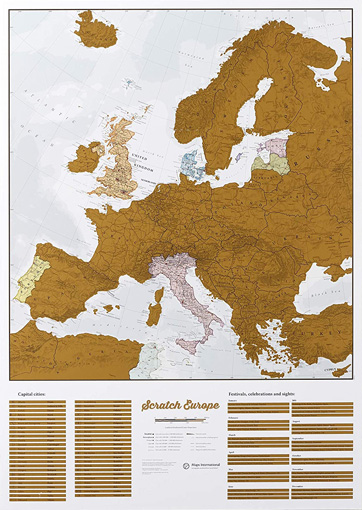 Stírací mapa Evropy CE