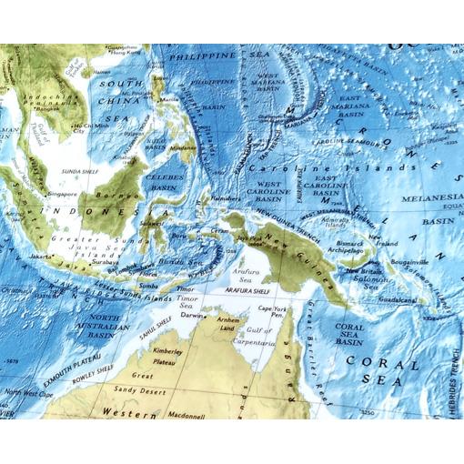 Fyzická nástěnná mapa světa Ocean floor