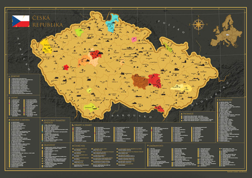 Stírací mapa Česká republika TR