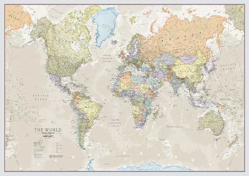 Mapa Světa Classic - tapeta na zeď