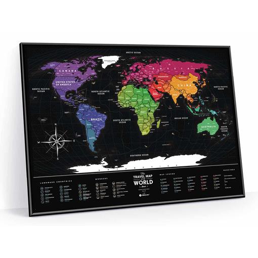 Stírací mapa světa Travel Map Black World