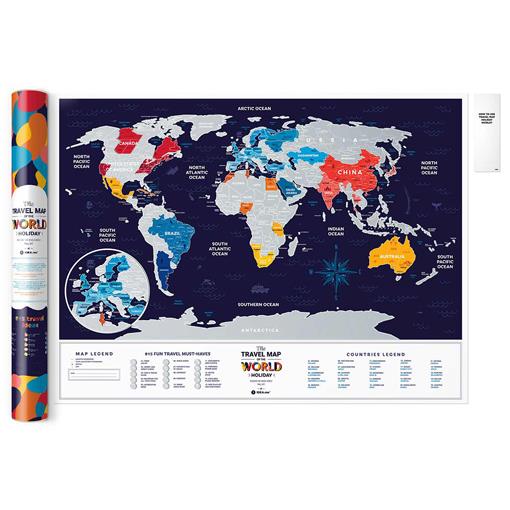 Stírací mapa světa Travel Map Holiday World