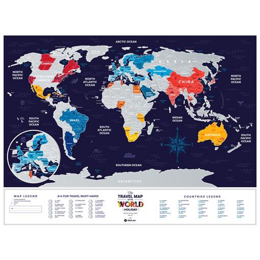 Stírací mapa světa Travel Map Holiday World