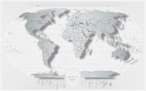 Stírací mapa světa Travel Map Air World