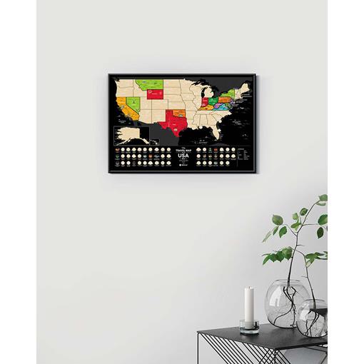 Stírací mapa USA Travel Map Black