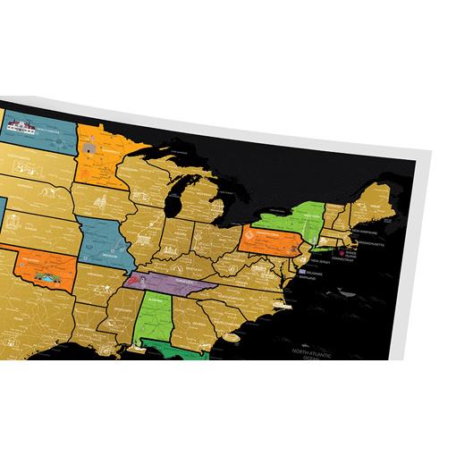 Stírací mapa USA Travel Map Black