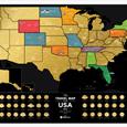 Stírací mapa USA Travel Map Black