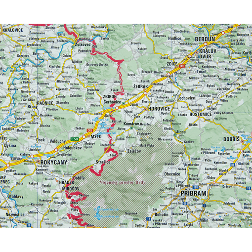 Silniční nástěnná mapa ČR EX250 – 2. jakost