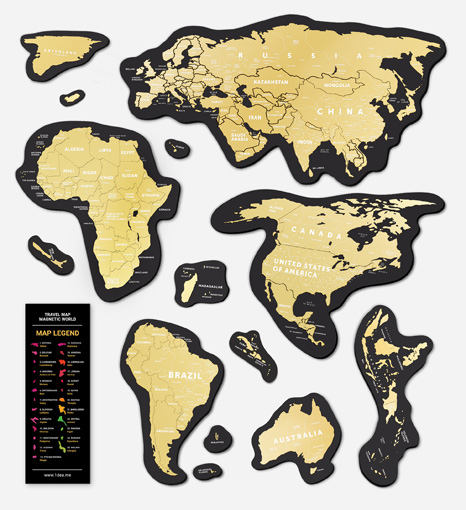 Stírací magnetická mapa světa Travel Map