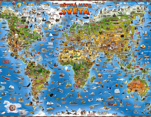 Dětská nástěnná mapa světa SL

