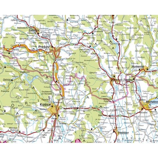 Silniční nástěnná mapa ČR a SR PF500