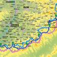 Zeměpisná mapa ČR Via Czechia – dvě stezky