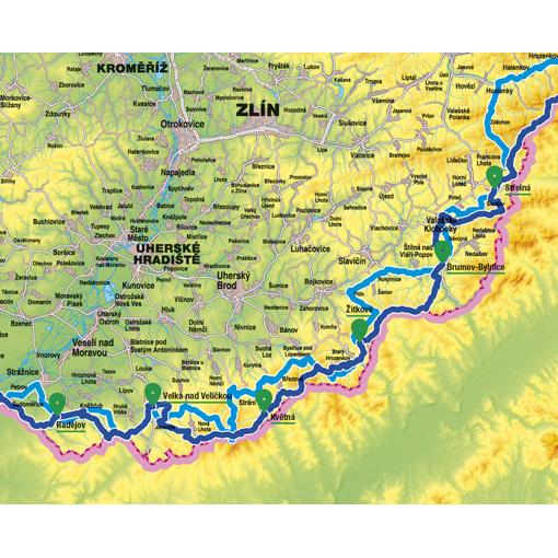 Zeměpisná mapa ČR Via Czechia – dvě stezky