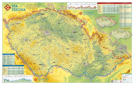 Zeměpisná mapa ČR Via Czechia