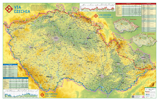 Zeměpisná mapa ČR Via Czechia 