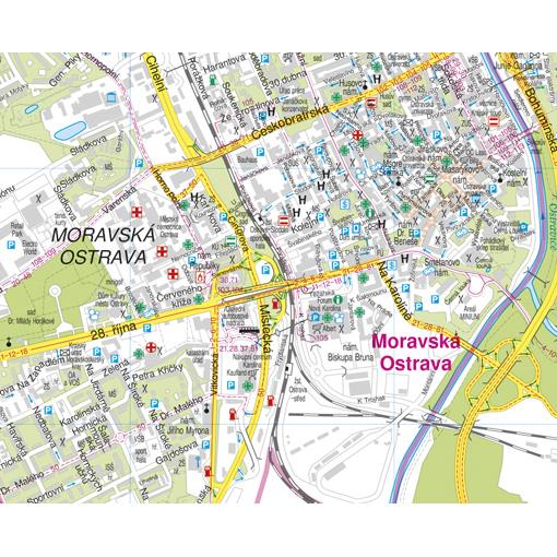 Nástěnná mapa Ostrava velká