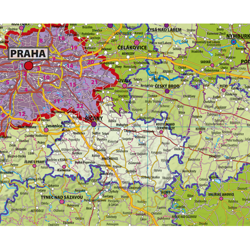 Administrativní nástěnná mapa krajů ČR PF320