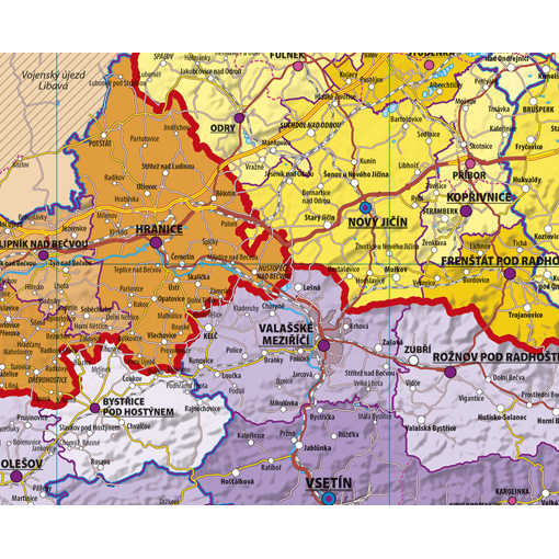 Administrativní nástěnná mapa krajů ČR PF320