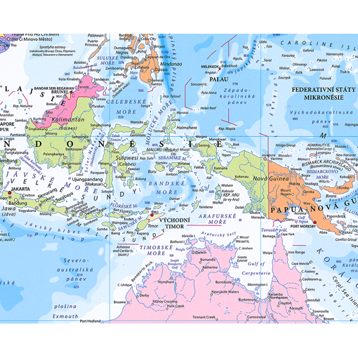 Politická nástěnná mapa světa v čestině EX22