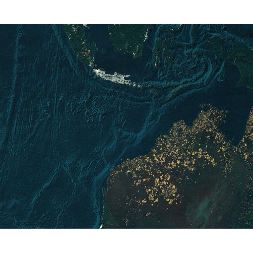 Satelitní nástěnná mapa Země v noci 
