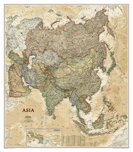 Politická nástěnná mapa Asie NG 

