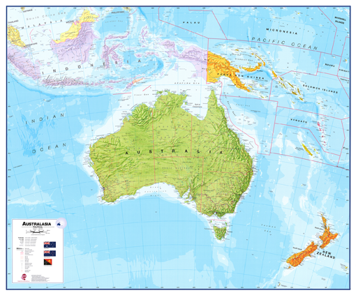 Politická nástěnná mapa Austrálie CE


