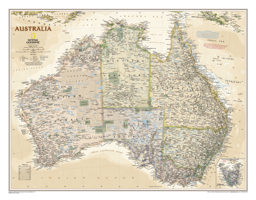 Politická nástěnná mapa Austrálie NG 

