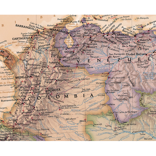 Politická nástěnná mapa Jižní Ameriky NG