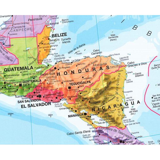 Politická nástěnná mapa Severní Ameriky CE