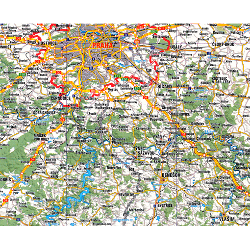 Silniční nástěnná mapa ČR EX350
