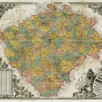Historická nástěnná mapa Království české r. 1883

