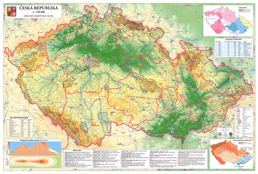 Zeměpisná nástěnná mapa ČR EX350

